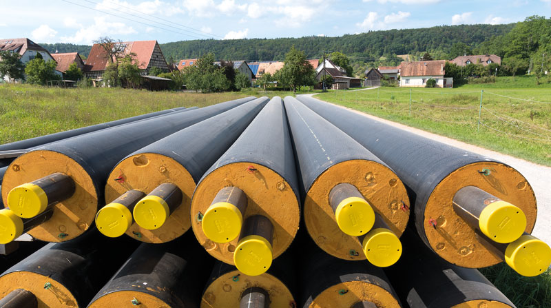 Wärmenetzrohre in Breitenholz