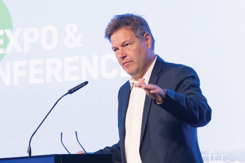 Robert Habeck bei einer Rede in Hamburg