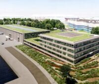 Eine Grafik zeigt, wie das Rostock Offshore Quartier aussehen soll.