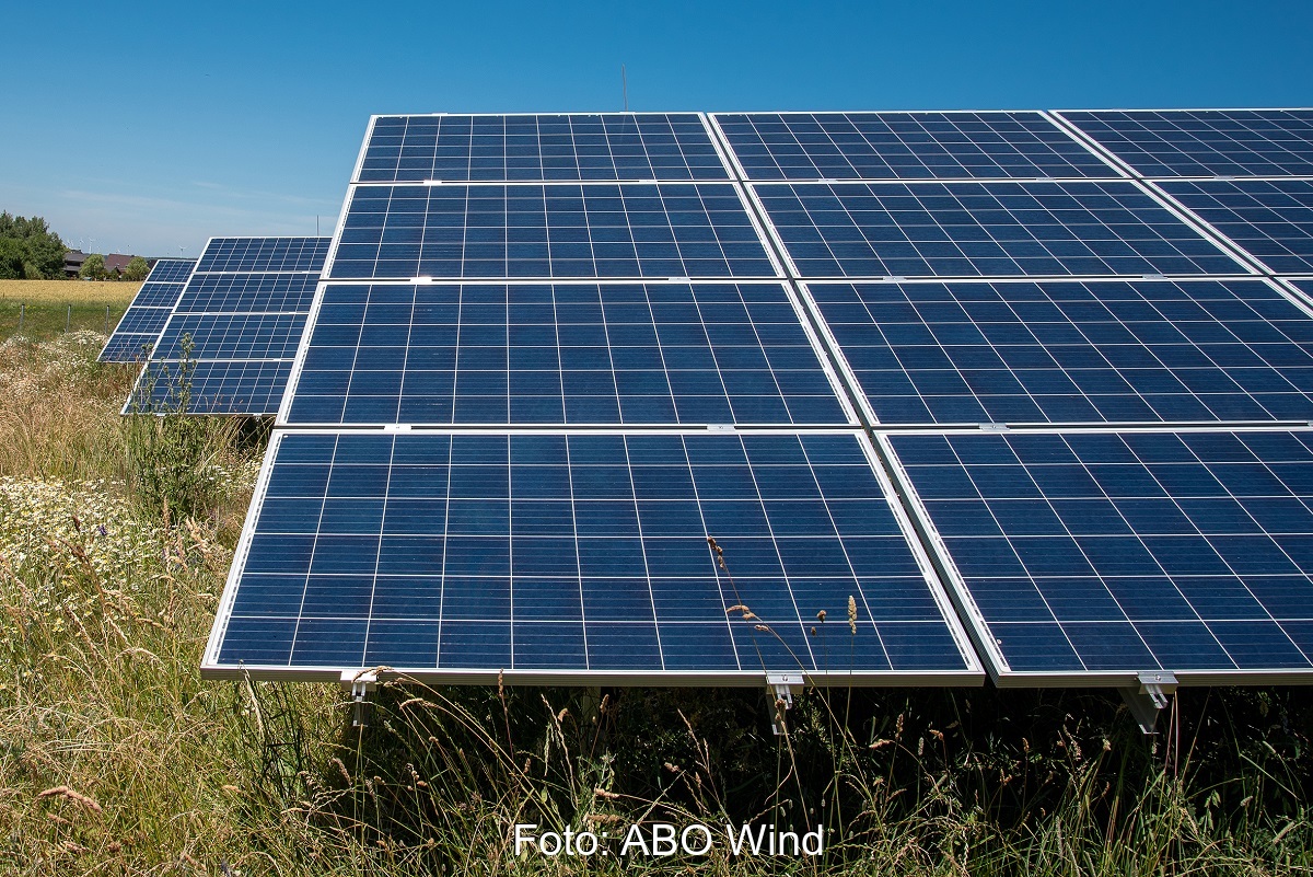 Zu sehen sind Photovoltaikmodule, wie sie beim Photovoltaik-Solarpark Leutershausen zum Einsatz kommen.