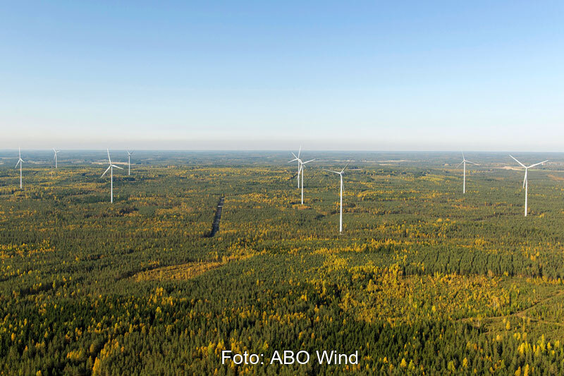 Luftbild des finnischen Windparks Haapajärvi von ABO WInd