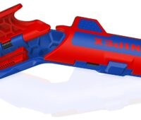 Das Abmantelungswerkzeug Knipex Ergostrip PV, ein rotblaues Werkzeug.