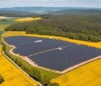 Im Bild ein Photovoltaik-Solarpark von Abo Wind, der Halbjahresbericht 2023 weist eine steigende Projektpipeline aus.