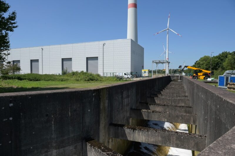 Der Zulauf des Abwassers für die Großwärmepumpe am Klärwerk Hamburg