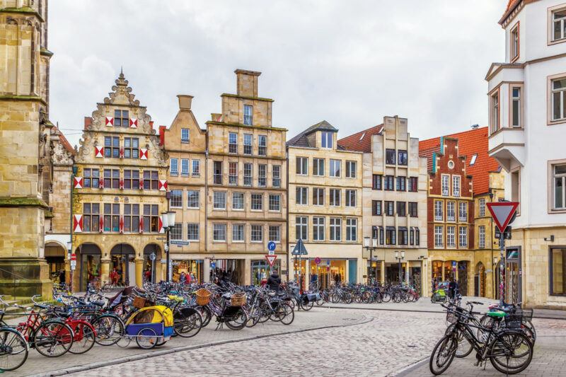 Historische Häuserfassaden in Münster.