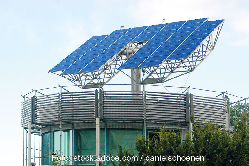 Nachführbare Photovoltaikanlagen auf drehbarem Haus