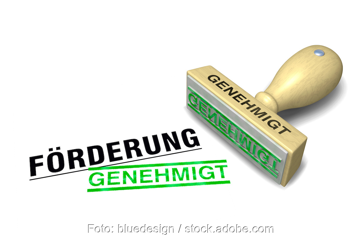 Ein Stempel: Förderung genehmigt