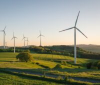 Windenergieanlagen im Binnenland.