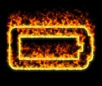 Symbolische Darstellung von Batteriebrand