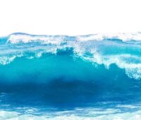Blaue Meereswelle im Anrollen