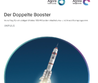 Zu sehen ist eine startende Rakete auf dem Deckblatt des Konjunkturprogramms der "Doppelte Booster"