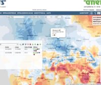 Farbige Europakarte mit Daten zum Windpotenzial