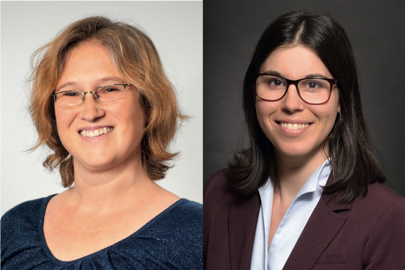 Portraits von zwei Wissenschaftlerinnen, die sich mit resilienten Energiesystemen befassen: Karin Arnold und Nicole Neumann.