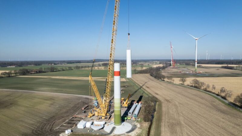Aufbau einer Windenergie-Anlage im Bürgerenergie-Windpark