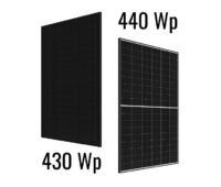 Im Bild die neuen Aufdach-Photovoltaik-Module NU-JC440 und NU-JC430B von Sharp.