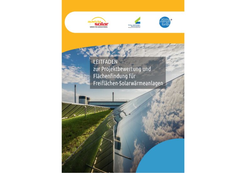 Das Cover vom Leitfaden für Solarwärme auf Freiflächen.