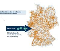Zu sehen ist eine Karte der deutschen Gasnetze. Avocon und DVGW wollen Gasnetze für die Wasserstoffbeimischung nutzen.