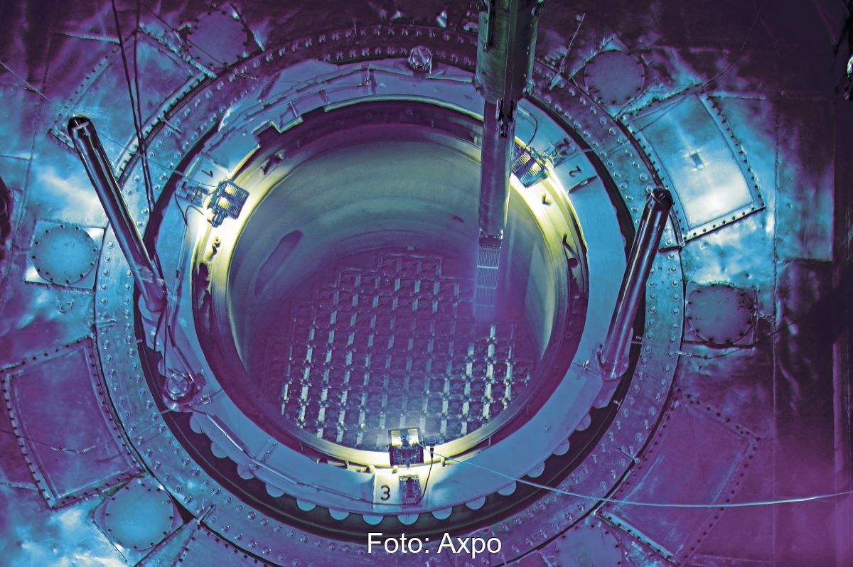 Blick in den Reaktorkern des Kernkraftwerks Beznau