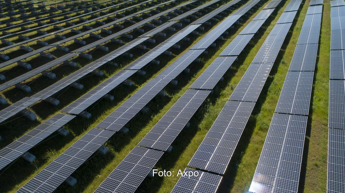 Eine der Photovoltaik-Freiflächenanlagen der Axpo.