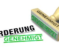 Stempel "Förderung genehmigt" als Symbol für Förderprogramm EEW