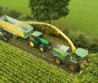 Im Bild zu sehen ist die Maisernte. Mais ist laut Marktdaten Bioethanol 2022 nach Weizen die wichtigste Quelle für Biokraftstoff im Benzin.