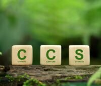 Drei Würfel im Grünen mit der Aufschrift CCS als Symbol für das Kohlendioxid-Speichergesetz.