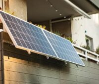 Im Bild ein Balkonkraftwerk, über eine Million Steckersolargeräte sind in Deutschland in Betrieb.