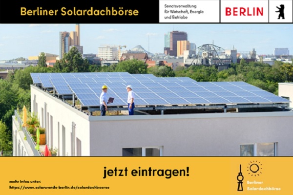 Zu sehen ist das Logo der Berliner Solardachbörse.