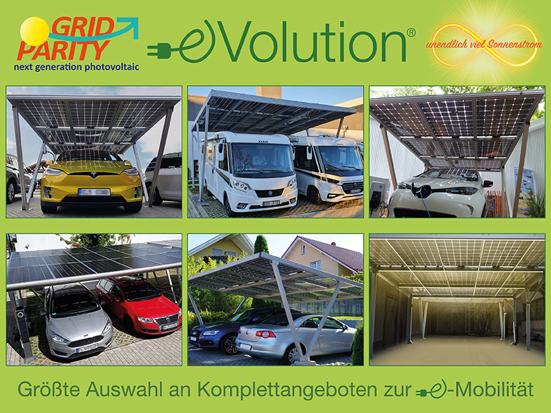 verschiedene Bilder Solarcarports von GridParity: next generation photovoltaik