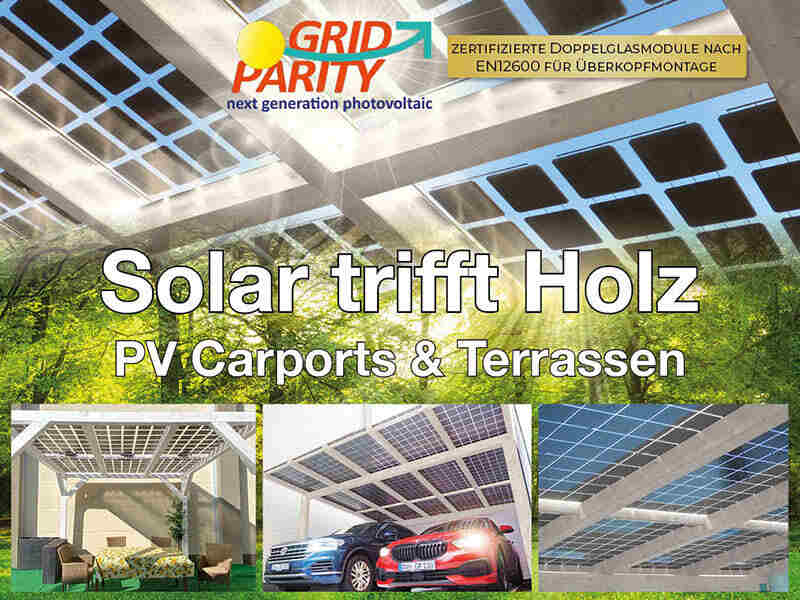 GridParity: PV Carports und Terassen: Solar trifft Holz
