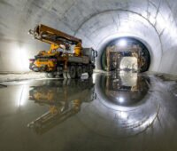 Blick in die Tunnelbaustelle