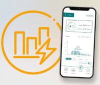 Abbildung eines Handys mit App zum dynamischen Tarif