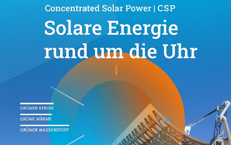 Zu sehen ist das Deckblatt der Studie, die Deutsche Industrieverband Concentrated Solar Power (DCSP) über konzentrierende Solarthermie in Auftrag gegeben hat.