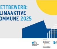 Eine Grafik mit der Aufschrift Wettbewerb Klimaaktive Kommune 2025.