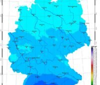 Zu sehen ist eine Karte mit der Sonneneinstrahlung in Deutschland im Dezember 2021.