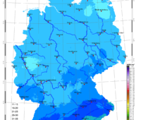 Zu sehen ist eine Karte mit der Sonneneinstrahlung in Deutschland im Januar 2021.