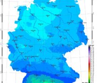 Zu sehen ist eine Karte mit der Sonneneinstrahlung in Deutschland im Januar 2022.