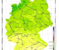 Zu sehen ist eine Karte mit der Sonneneinstrahlung in Deutschland im März 2021.