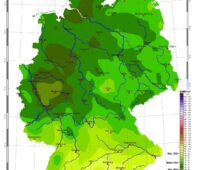 Zu sehen ist eine Deutschland-Karte mit der Sonneneinstrahlung in Deutschland im März 2023.
