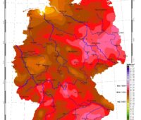 Zu sehen ist eine Karte mit der Sonneneinstrahlung in Deutschland im Mai 2021.