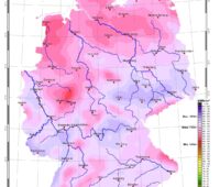 Zu sehen ist eine Karte mit der Sonneneinstrahlung in Deutschland im Mai 2022.