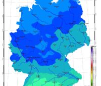 Zu sehen ist eine Deutschland-Karte mit der Sonneneinstrahlung in Deutschland im November 2025.