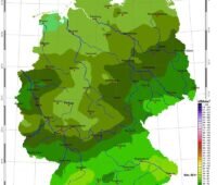 Zu sehen ist eine Karte mit der Sonneneinstrahlung in Deutschland im Oktober 2021.