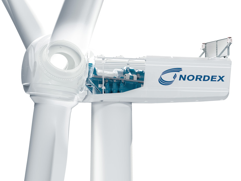 Grafik mit Blick ins Turbinenhaus der neuen Windturbine von Nordex