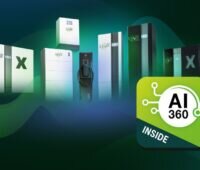 Eine Grafik zeigt Speicher, Wallboxen und die Aufschrift AI 360 für das E3/DC-Software-Update.