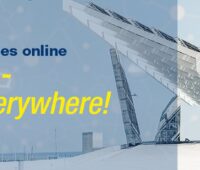 Zu sehen ist eine Montage eines architektonisch auffälligen Solardaches mit der Information, dass die EU PVSEC online geht.