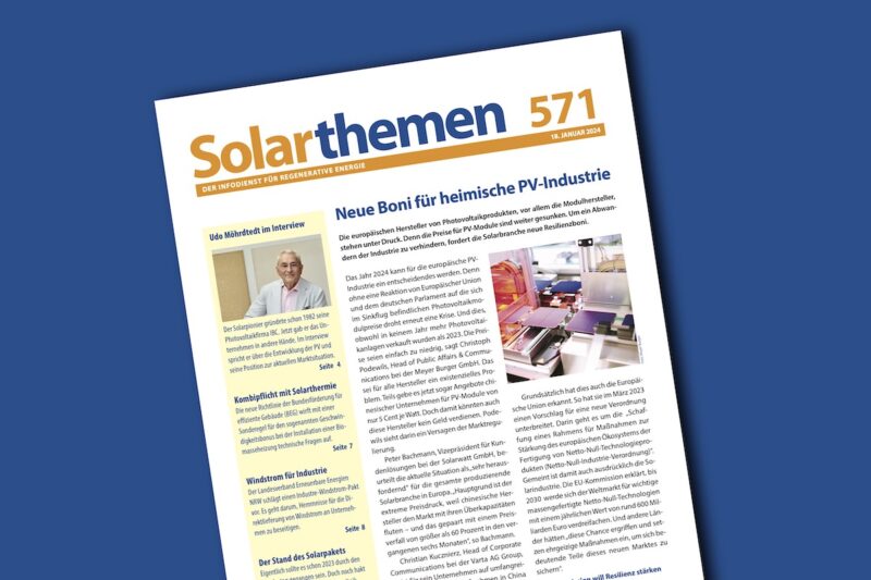Titelbild von Solarthemen-Ausgabe 571
