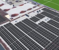 Zu sehen ist eine Animation der geplanten größten PV-Eigenverbrauchsanlage in Hannover.