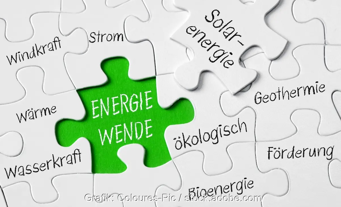 Ein Puzzle mit einem Teil mit der Aufschrift Energiewende als Symbol für die Energiewende im Koalitionsvertrag.