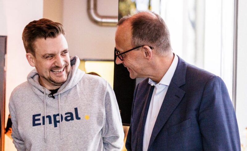 Im Bild Enpal-CEO Mario Kohle und Kanzler Merz, Initiative „Made for Germany“ will Wirtschaftsstandort Deutschland stärken.